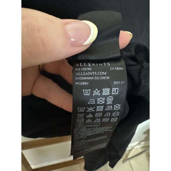 All Saints Badmanna Printed Tee Shirt In Black Size Small - Picture 10 of 12